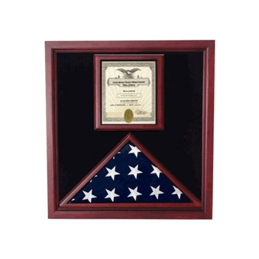 Award and flag display case display Case - Fit 5' x 9.5' Flag. The Military Gift Store