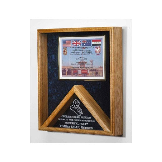 Flag case - Shadow Box - Oak Material. The Military Gift Store
