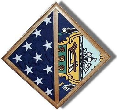 Flag Connections 2 Flags display case, Wall Mounted box The Military Gift Store