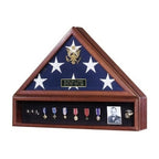American Flag Case and Medal Display Case - Presidential - Walnut or Cherry Material. The Military Gift Store