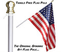 Flag Pole: Tangle Free Spinning Flagpole Residential or Commercial 6ft Flag Pole (Silver) The Military Gift Store