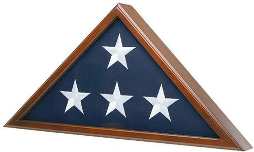 Flag Connections Flag Case for American Veteran Burial Flag Cherry Finish 5' x 9.5' flag The Military Gift Store