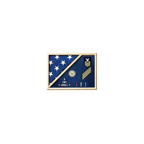 Medal Flag Case made actual service uniform fabrics - Oak The Military Gift Store