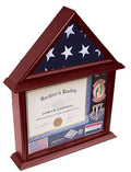 Flag Connection 3'x5' Flag Display Case with Certificate and Document Holder Mango Finish The Military Gift Store