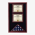 2 Certificates Flag Display case - Fit 3" x 5" Flag. The Military Gift Store
