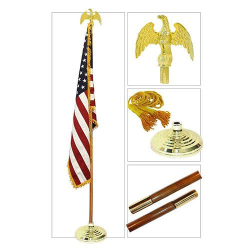 8ft U.S. Indoor Flag Set by Valley Forge The Military Gift Store