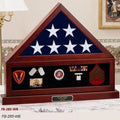 Combination Flag Display Case Shadow Box, Flag medal pedestal-Size 5'x9.5' flag The Military Gift Store