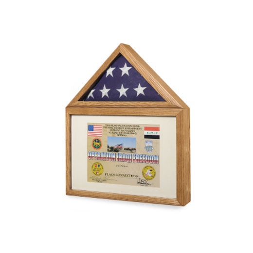 Flag display case - Flag shadow box, flag and medals Case - Fit 3' x 5' or Fit 5' x 9.5' flag. The Military Gift Store