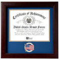 Flag Connections US American Flag Certificate of Achievement Picture Frame with Medallion. The Military Gift Store