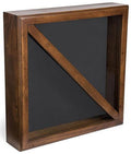Flag Display Box, Tempered Glass and Pine Wood Construction Cherry, Black Finish The Military Gift Store