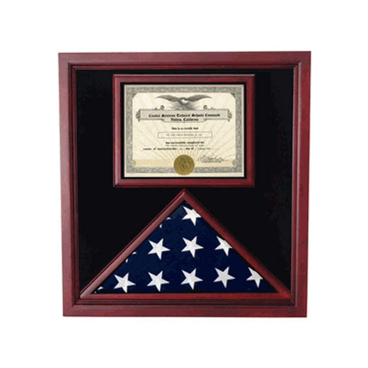Flag and Document Display Case - fit 3'x5' flag or fit 5'x9.5' flag. The Military Gift Store