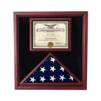 Flag and Certificate Case, Flag Display Cases With Certificate - Black Felt Material. The Military Gift Store