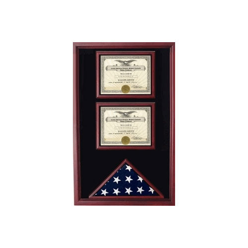 2 Certificates Flag Display case, Fit 3'x5' flag The Military Gift Store