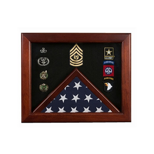 Master Sergeant Flag Display Cases - Master Sergeant Gift - Oak Material. The Military Gift Store