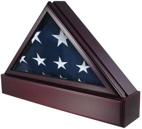 Flag Connections Officers Flag Display Case for 5ft x 9.5ft Flag and Optional Pedestal The Military Gift Store