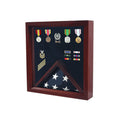 Flag Medal Display Case, Wood Military Flag Medal Shadow Boxes - Oak or Cherry Material. The Military Gift Store