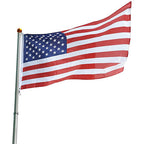 25ft Telescopic Aluminum Flag Pole 16 Gauge Fly 2 Flags 3'x5' The Military Gift Store