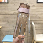 500ML Portable Large-capacity Water Bottle Sports Straw Cups Student Plastic Water Cups Drop-resistant Leak-proof Water Bottle with Straw Outdoor Water Bottle Plastic Portable Water Cup Dinkware Stevvex