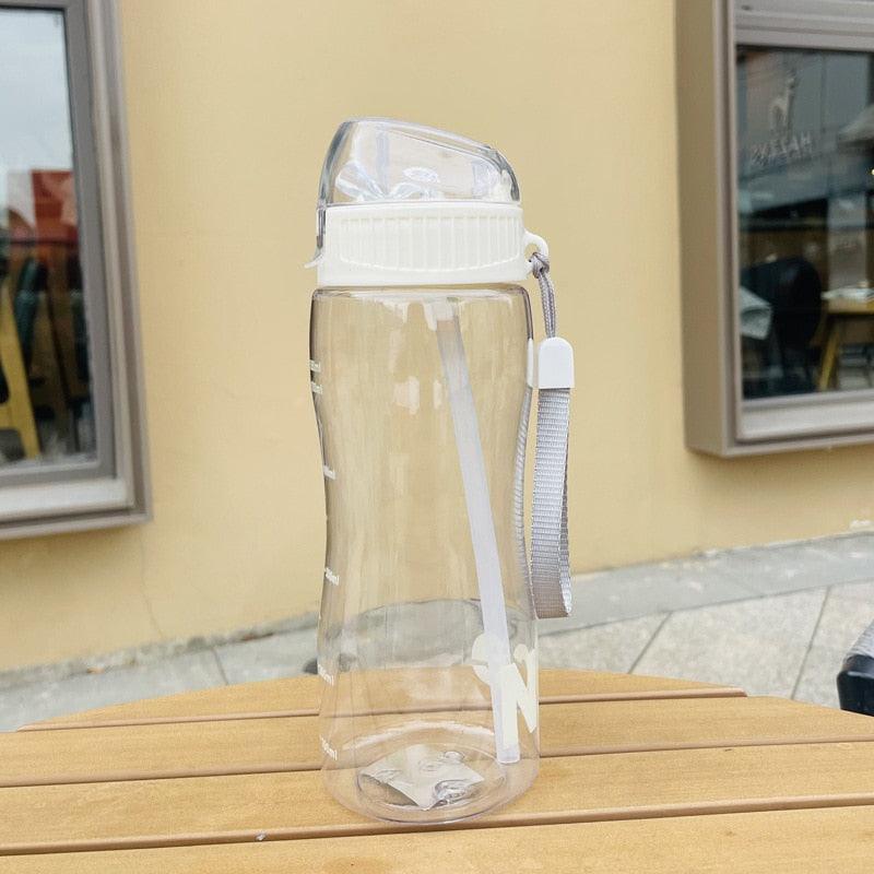 500ML Portable Large-capacity Water Bottle Sports Straw Cups Student Plastic Water Cups Drop-resistant Leak-proof Water Bottle with Straw Outdoor Water Bottle Plastic Portable Water Cup Dinkware Stevvex