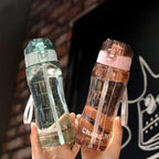 500ML Portable Large-capacity Water Bottle Sports Straw Cups Student Plastic Water Cups Drop-resistant Leak-proof Water Bottle with Straw Outdoor Water Bottle Plastic Portable Water Cup Dinkware Stevvex