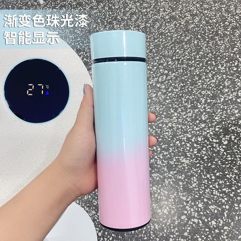 500ml Stainless Steel Intelligent Insulation Water Bottle Vacuum Bottle Insulation Touch Intelligent Temperature Display  Intelligent Touch Display Temperature 304 Stainless Steel Thermos Water Bottle Stevvex