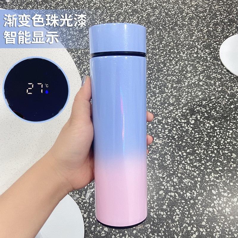 500ml Stainless Steel Intelligent Insulation Water Bottle Vacuum Bottle Insulation Touch Intelligent Temperature Display  Intelligent Touch Display Temperature 304 Stainless Steel Thermos Water Bottle Stevvex