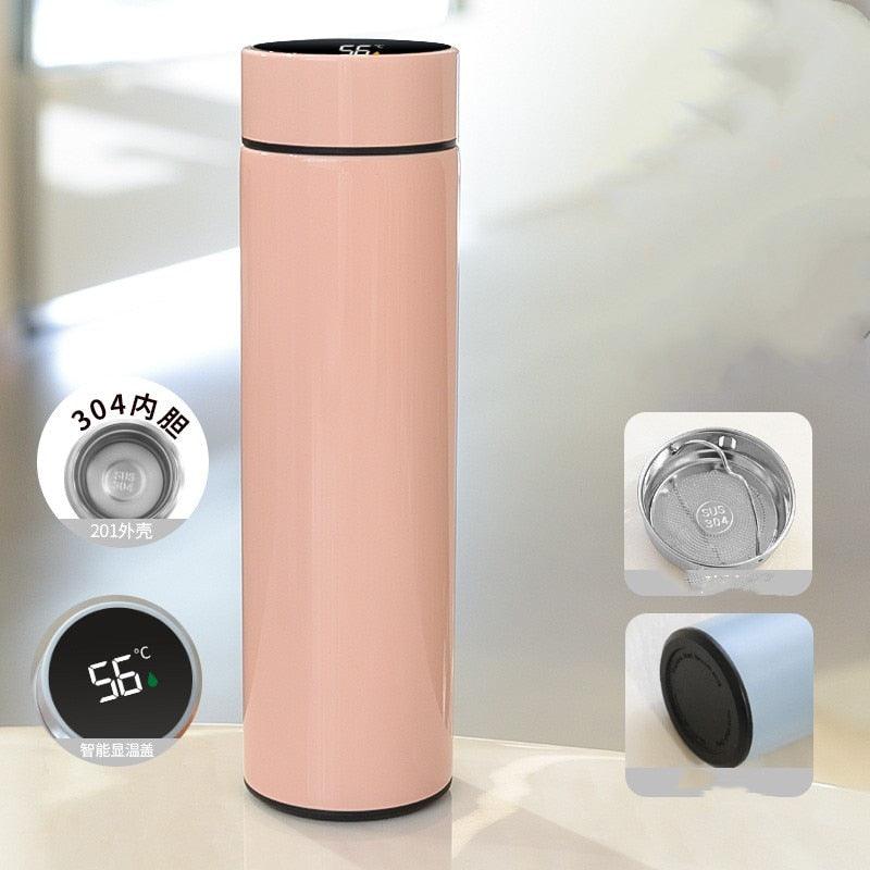 500ml Stainless Steel Intelligent Insulation Water Bottle Vacuum Bottle Insulation Touch Intelligent Temperature Display  Intelligent Touch Display Temperature 304 Stainless Steel Thermos Water Bottle Stevvex