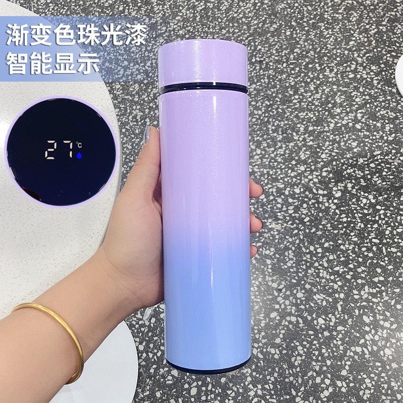500ml Stainless Steel Intelligent Insulation Water Bottle Vacuum Bottle Insulation Touch Intelligent Temperature Display  Intelligent Touch Display Temperature 304 Stainless Steel Thermos Water Bottle Stevvex