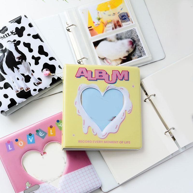 50/100 Pockets Photo Album Hollow Heart Mini Photocard Holder 4/6 Inches Card Binder & Stickers Storage Business Card Bag Polaroid Book Album Gifts For Valentines Day Stevvex