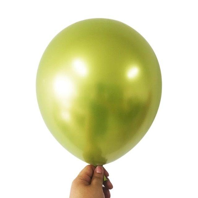 50/100pcs Metallic Latex 5/10/12 Inch Gold Silver Chrome Birthday Balloons With Accessories For Christmas And Party Decorations Wedding Decorations Stevvex