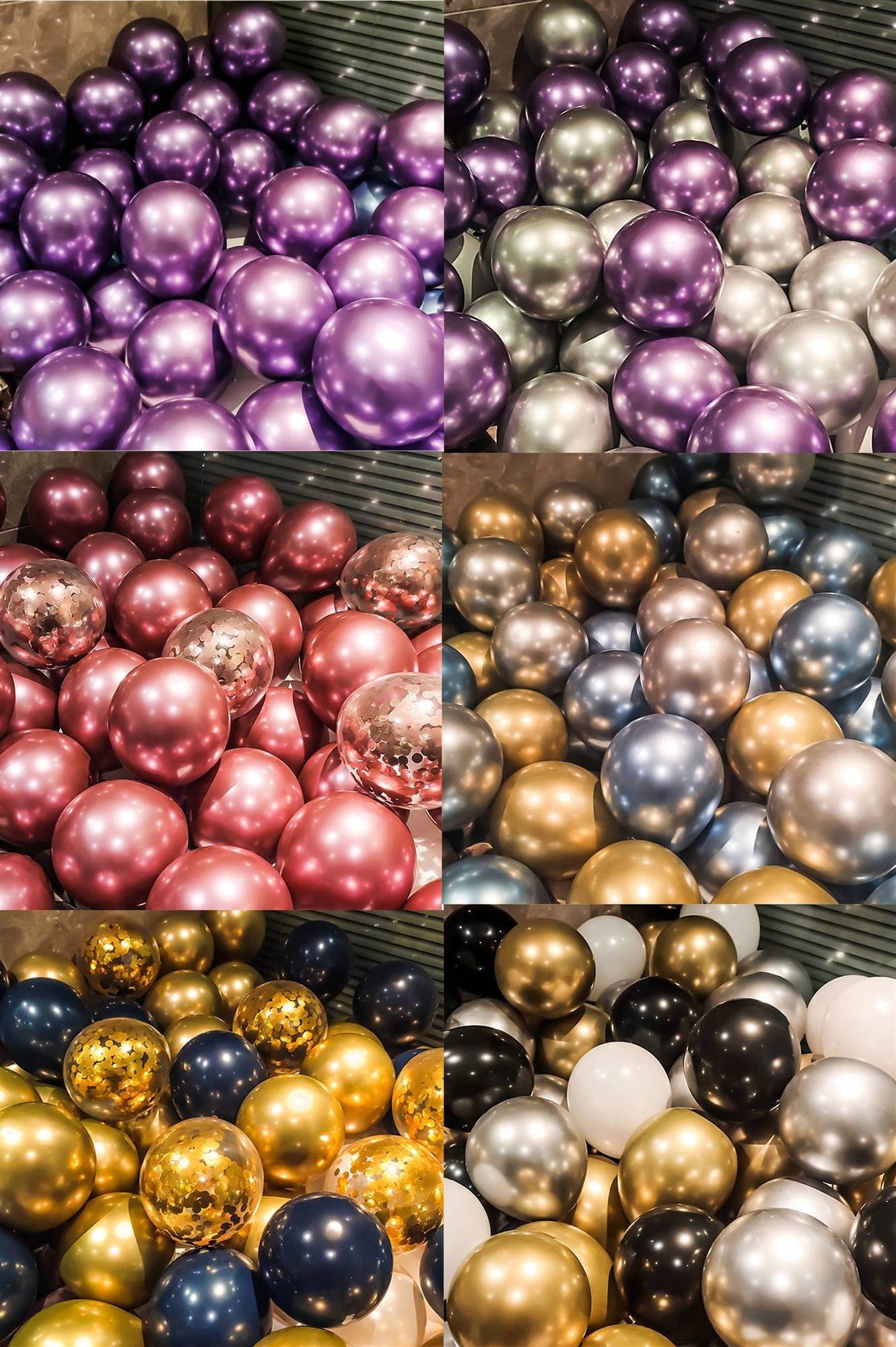 50/15pcs 10inch Gold Silver Black Metal Latex Confetti Balloons For Wedding Decorations  Birthday Party Decorations Bridal Showers Baby Showers Stevvex