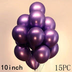 50/15pcs 10inch Gold Silver Black Metal Latex Confetti Balloons For Wedding Decorations  Birthday Party Decorations Bridal Showers Baby Showers Stevvex