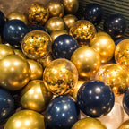 50/15pcs 10inch Gold Silver Black Metal Latex Confetti Balloons For Wedding Decorations  Birthday Party Decorations Bridal Showers Baby Showers Stevvex