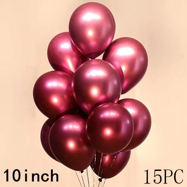 50/15pcs 10inch Gold Silver Black Metal Latex Confetti Balloons For Wedding Decorations  Birthday Party Decorations Bridal Showers Baby Showers Stevvex
