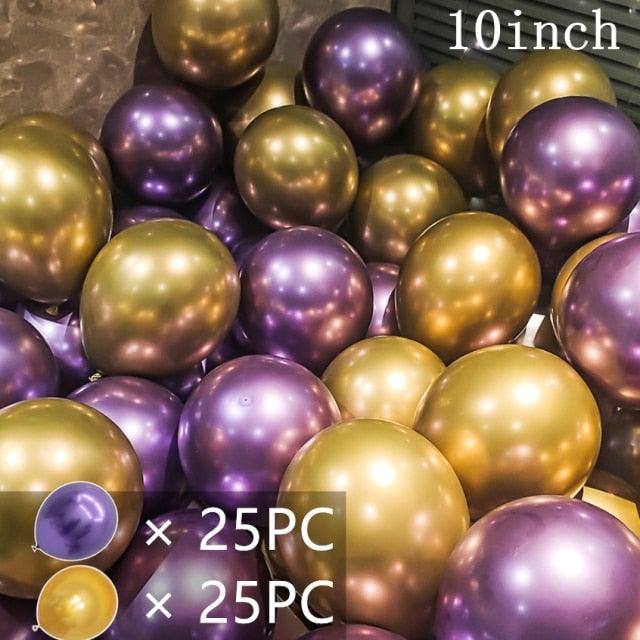 50/15pcs 10inch Gold Silver Black Metal Latex Confetti Balloons For Wedding Decorations  Birthday Party Decorations Bridal Showers Baby Showers Stevvex