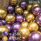 50/15pcs 10inch Gold Silver Black Metal Latex Confetti Balloons For Wedding Decorations  Birthday Party Decorations Bridal Showers Baby Showers Stevvex