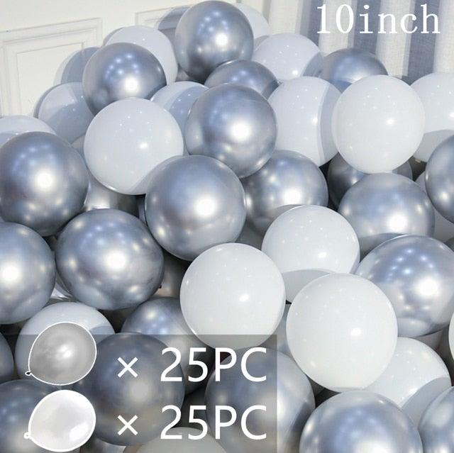 50/15pcs 10inch Gold Silver Black Metal Latex Confetti Balloons For Wedding Decorations  Birthday Party Decorations Bridal Showers Baby Showers Stevvex
