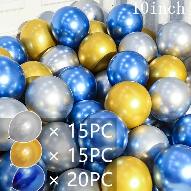 50/15pcs 10inch Gold Silver Black Metal Latex Confetti Balloons For Wedding Decorations  Birthday Party Decorations Bridal Showers Baby Showers Stevvex