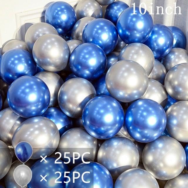 50/15pcs 10inch Gold Silver Black Metal Latex Confetti Balloons For Wedding Decorations  Birthday Party Decorations Bridal Showers Baby Showers Stevvex