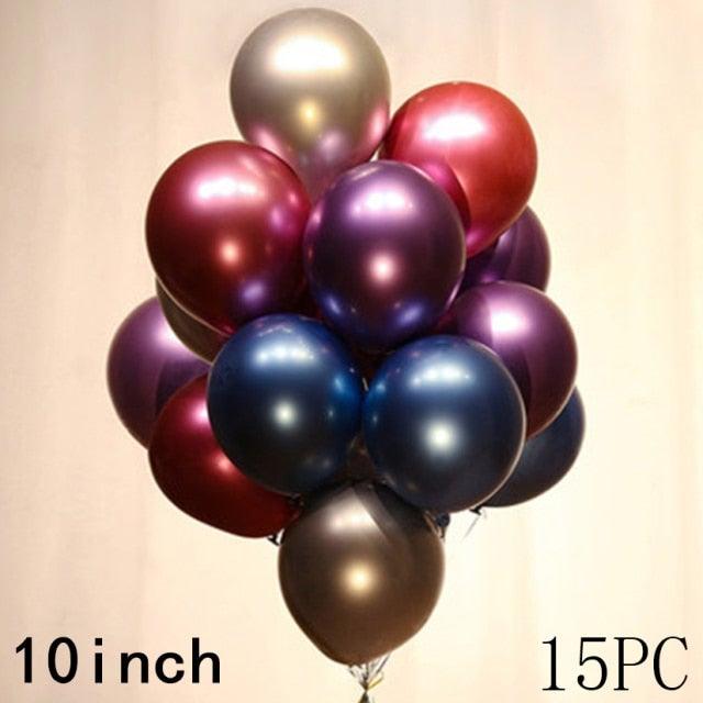 50/15pcs 10inch Gold Silver Black Metal Latex Confetti Balloons For Wedding Decorations  Birthday Party Decorations Bridal Showers Baby Showers Stevvex