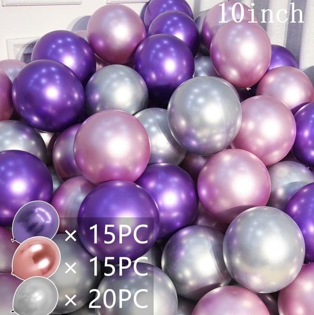 50/15pcs 10inch Gold Silver Black Metal Latex Confetti Balloons For Wedding Decorations  Birthday Party Decorations Bridal Showers Baby Showers Stevvex