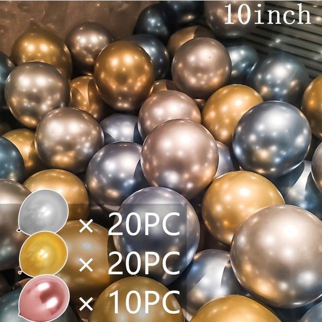 50/15pcs 10inch Gold Silver Black Metal Latex Confetti Balloons For Wedding Decorations  Birthday Party Decorations Bridal Showers Baby Showers Stevvex