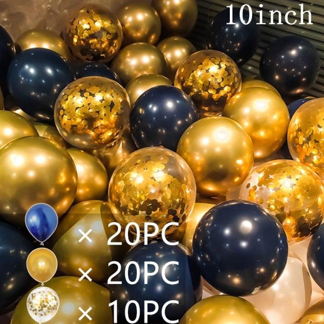 50/15pcs 10inch Gold Silver Black Metal Latex Confetti Balloons For Wedding Decorations  Birthday Party Decorations Bridal Showers Baby Showers Stevvex