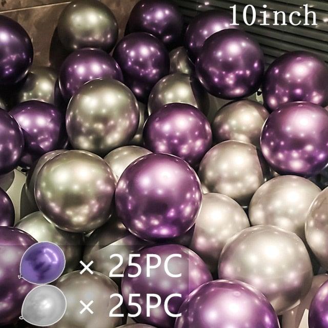 50/15pcs 10inch Gold Silver Black Metal Latex Confetti Balloons For Wedding Decorations  Birthday Party Decorations Bridal Showers Baby Showers Stevvex