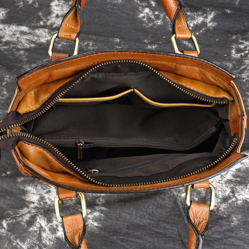 High Quality Natural Skin Tote Purse Cross Body Handbag Brush Color Women Messenger Shoulder Top Handle Genuine Leather Bags Pi-Mart