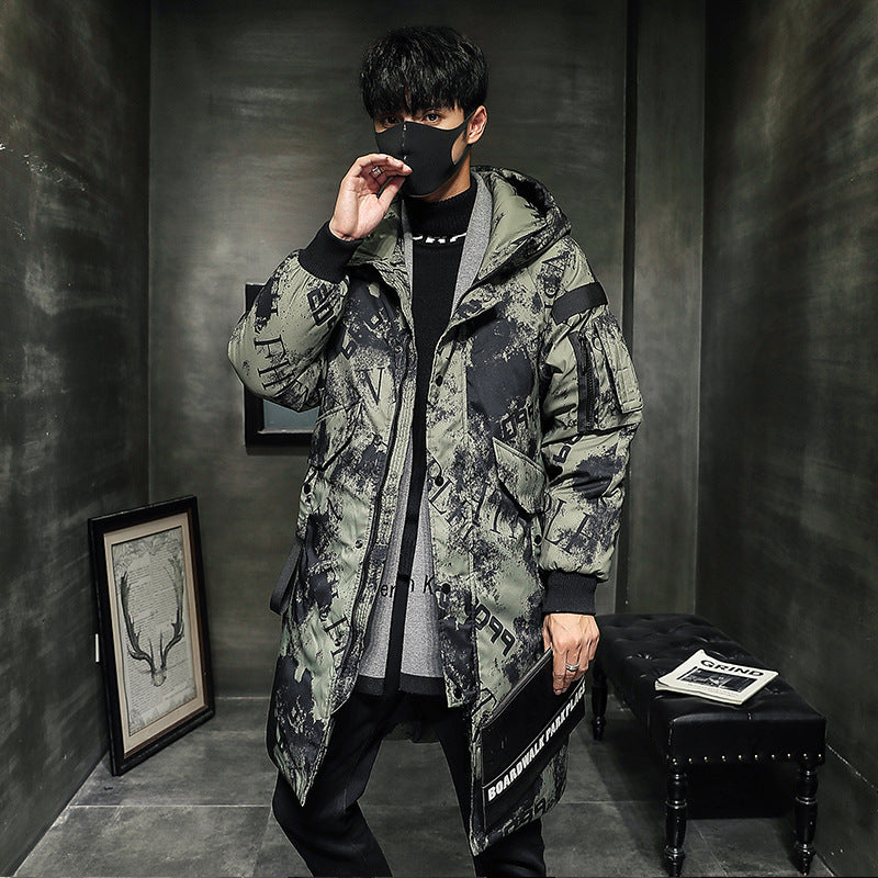Austin Letter Patches Long Style Padded Coat