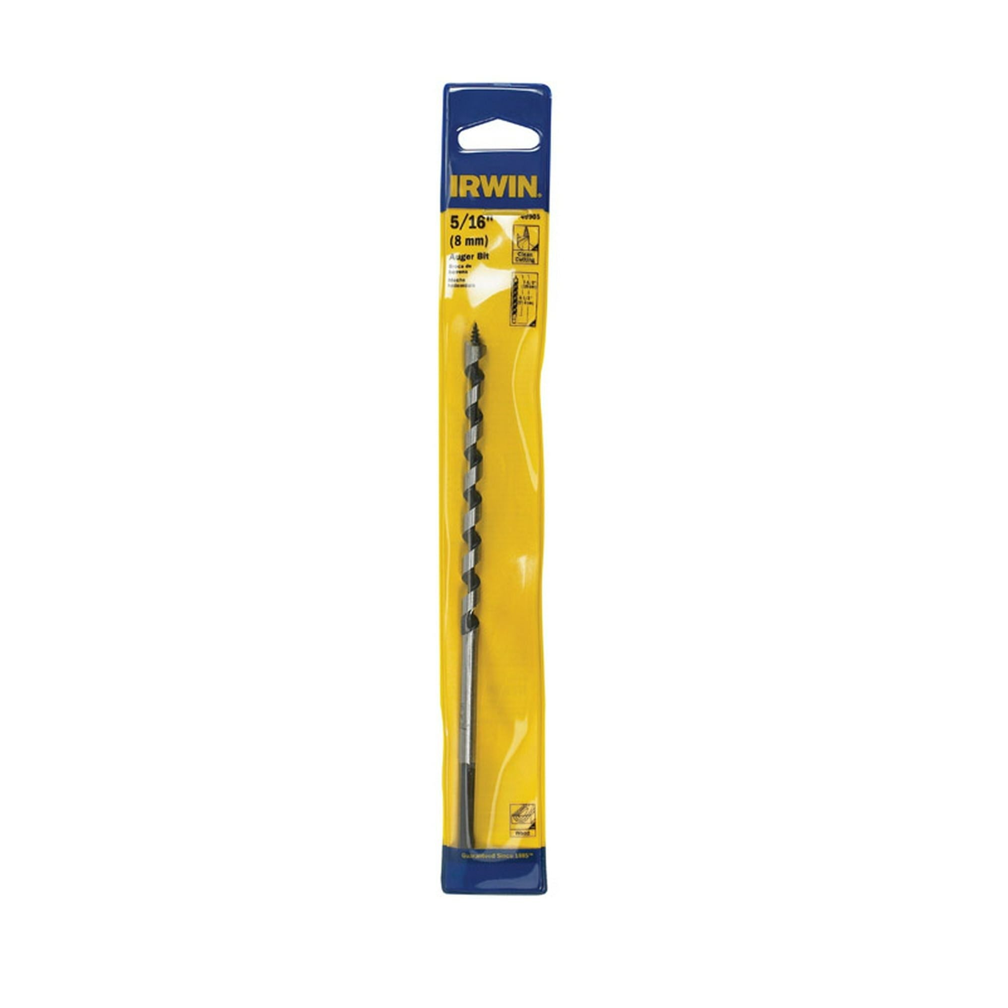 Irwin 5/16 in. Dia. x 7.5 in. L Auger Bit Carbon Steel 7/32 in. Hex Shank 1 pc. EasyOptionXY LLC