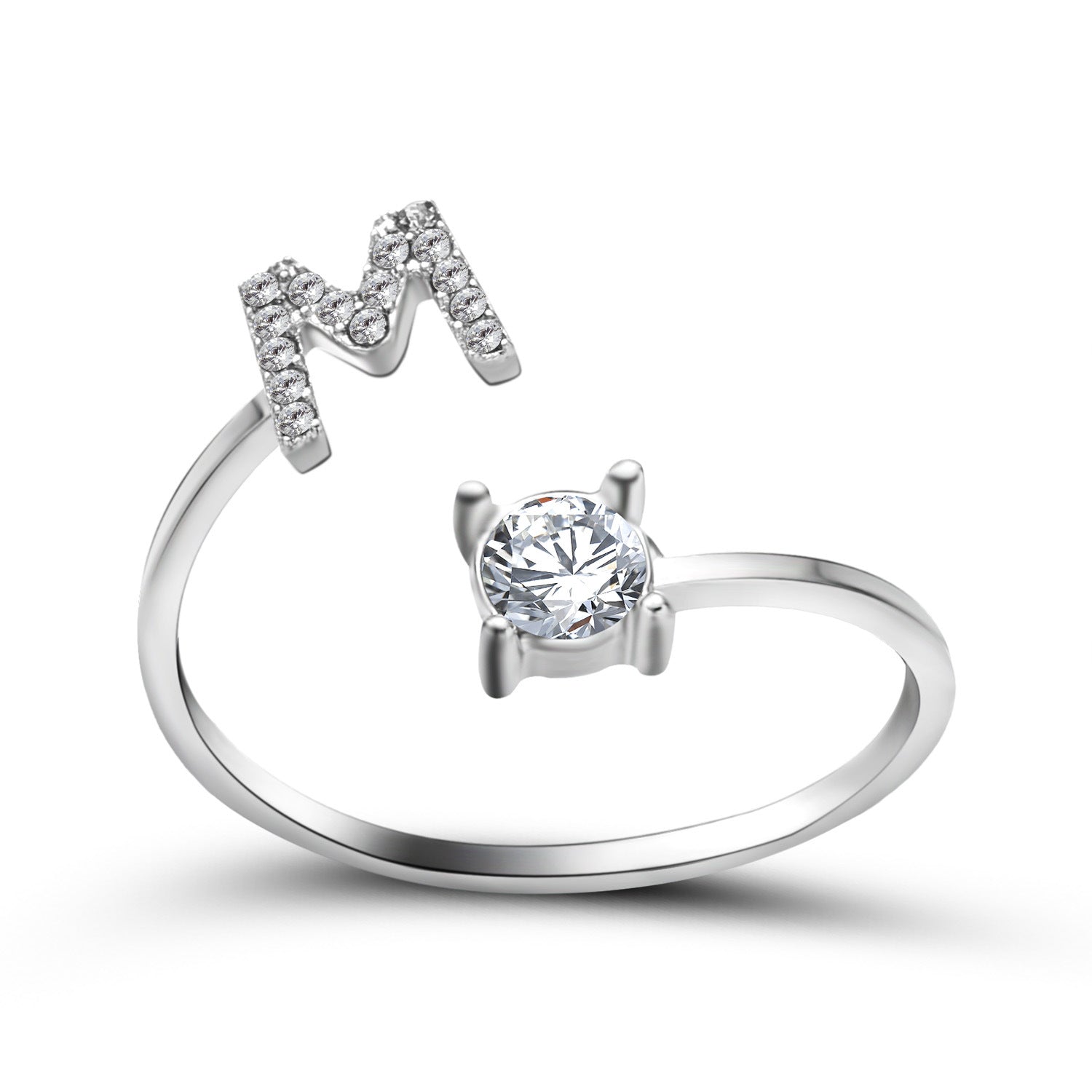 Adjustable 26 Initial Letter Ring Fashion Jewelry For Women Simple Elegant Jewelry Pi-Mart