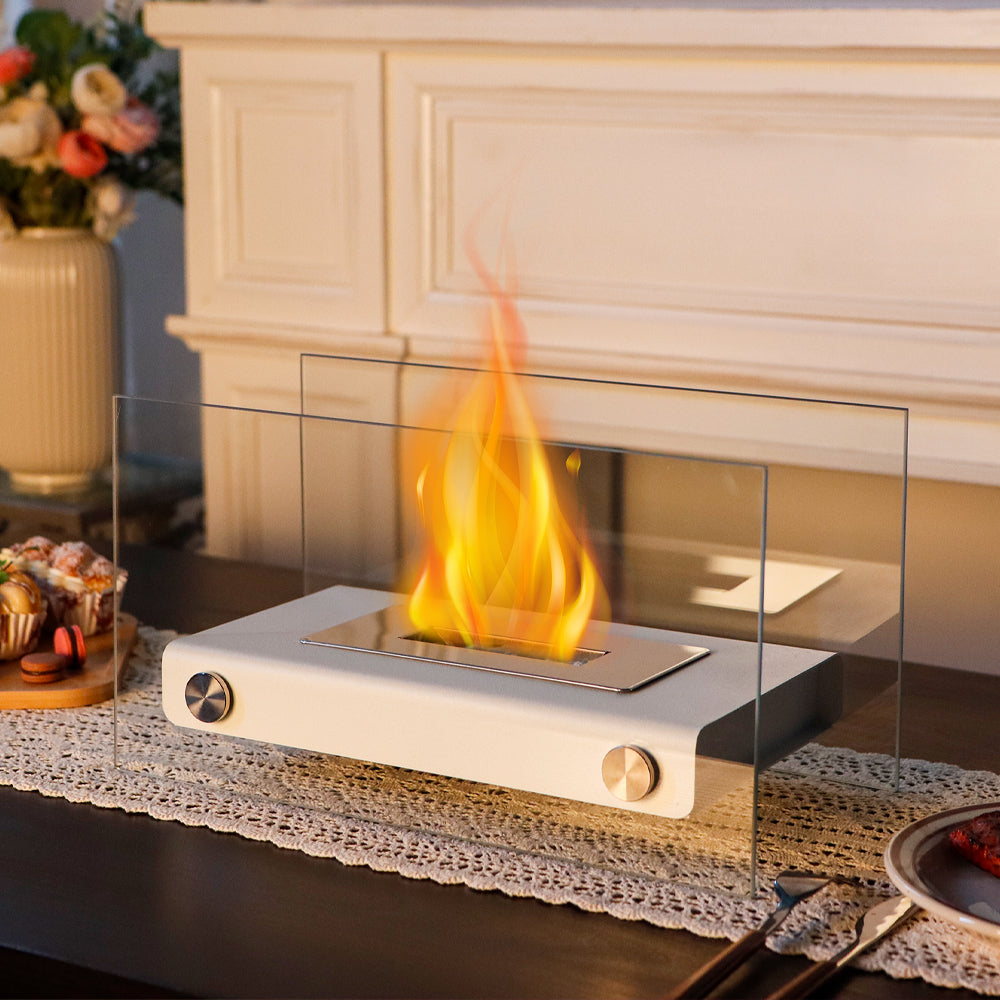 7.5" H Metal Bio Ethanol Fireplace Tabletop Ethanol Fireplace