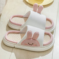 Cute Rabbit Slippers Linen House Shoes For Women Pi-Mart